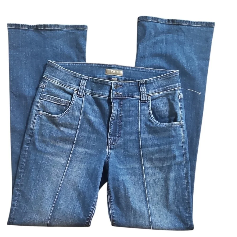 Kut From The Kloth Natalie High Rise Bootcut Jeans Size 12 Side Paneled Stretch - Picture 7 of 10